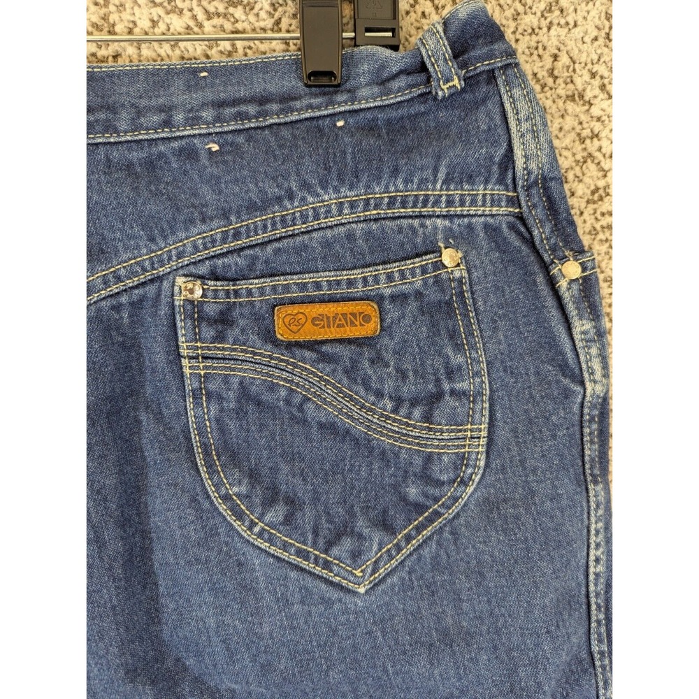 VTG Gitano Mom Jeans Women's 34x29 Blue Dark Wash Ultra High Rise‎ Straight 80s - Picture 7 of 9